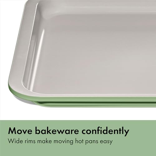 OXO Good Grips Non-Stick Pro Ceramic Coated Metal Bakeware 3-Piece Sheet - color: Basil, size: 3-Piece Set