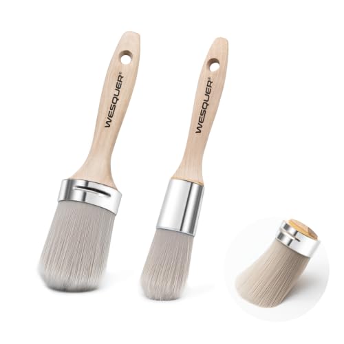 Wesquer Chalk Paint Brushes for Furniture, Wax Brush Milk Paint & Crafts - color: Grey Paint Brush