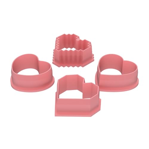 Mini Heart Cookie Cutter with Text Stencils Bundle, Small Heart Fondant Cutter & Embossing Stencil Set, DIY Baking Tools for Cookie, Cake, Cupcake, Chocolate, Pastry Decoration - style: Conversation Heart Mini