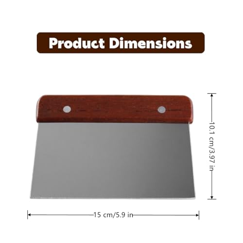 Bench Scraper Stainless Steel Dough Scraper 2 Pcs Wood Handle