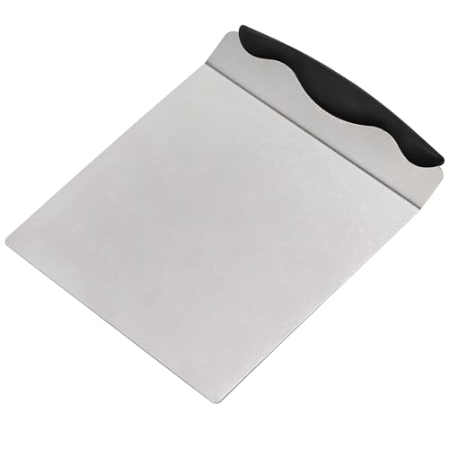 Cake Safe Lifter 7.8"x9.6" Stainless Steel Pizza Transfer Shovel Cookie Spatula - color: Black