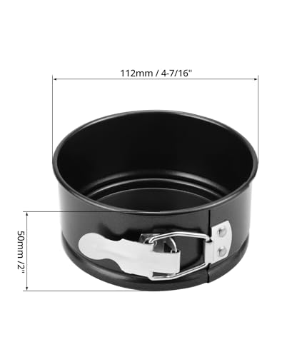 QWORK 4 Inch Springform Pan Set, Nonstick, Leakproof Mini Cheesecake Pans with Removable Bottom, Carbon and Stainless Steel Construction, 8 Pcs