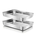 Herogo 10.5" x 8" x 2" Deep Baking Pan Set of 2, Stainless Steel - color: Silver, size: 10.5" x 8" x 2"