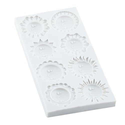 Sun Fondant Molds Smiling Sun Face Silicone Chocolate Mold - color: Style F