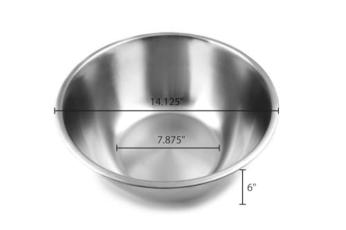 Fox Run Stainless Steel Mixing Bowl, Set of 3 Nesting Mixing Bowls - color: Stainless Steel, size: Set of 3 (4.25 - 10.75 Quart)