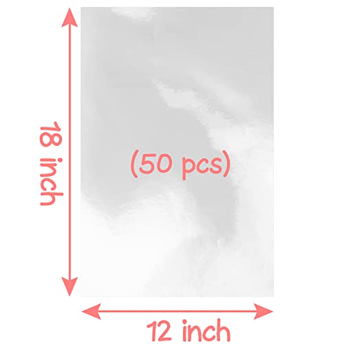 Clear Cellophane Bags,50 Packs 12x18 Inch Gift Wrap - size: 1 Count (Pack of 50)