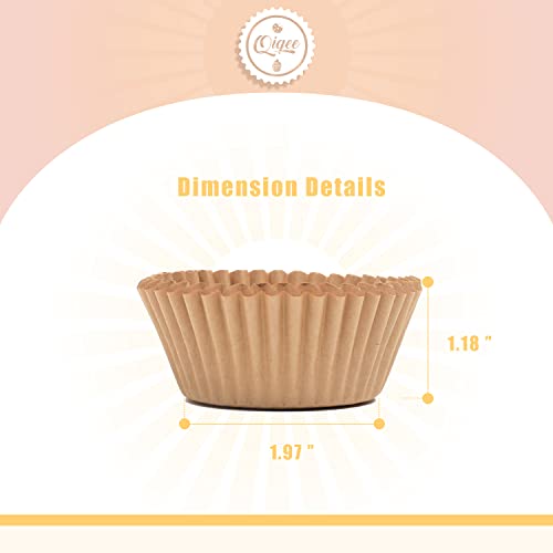 qiqee 600pcs Natural Cupcake Liners Muffin Linner No Smell, Food Grade Brown Baking Cups（Standard Size） - color: Brown, size: Standard Size/600Packs