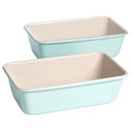 Tasty Clean Ceramic Loaf Pan Set, 2-Pack of 9-Inch x 5-Inch Cake Pans, Durable Aluminized Steel for Professional Results, Clean Ceramic Nonstick Coating, Oven Safe to 425°F, Dishwasher Safe, Aqua - size: 9-Inch x 5-Inch