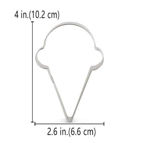LILIAO Ice Cream Cone Cookie Cutter 4 inches (One Scoop) - size: One Scoop