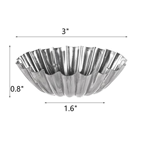 Dicunoy 100 PCS Egg Tart Molds for Baking, 3" Mini Tart Pie Pan, Aluminum Brioche Mold, Reusable Ensaymada Molder Filipino, Brioche Tins Mould for Tart Shells, Cupcakes, Mini Cake, Pudding, Muffin