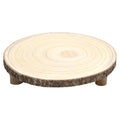 Rustic Wood Cake Stand with Legs - 10-11 Inch Wood Slice Serving Tray for Weddings, Parties, and Elegant Dessert Displays