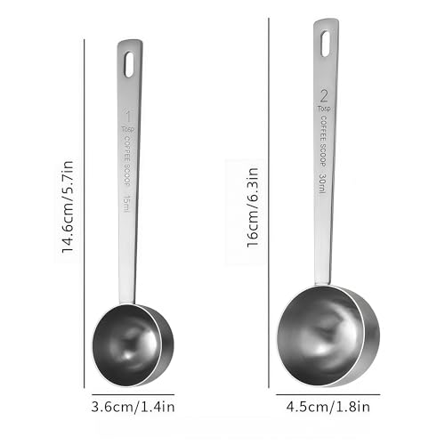 Coffee Spoon Stainless Steel Long-Handled Spoon, 1 and 2 Tbsp Spoon Silver - color: Silver Long