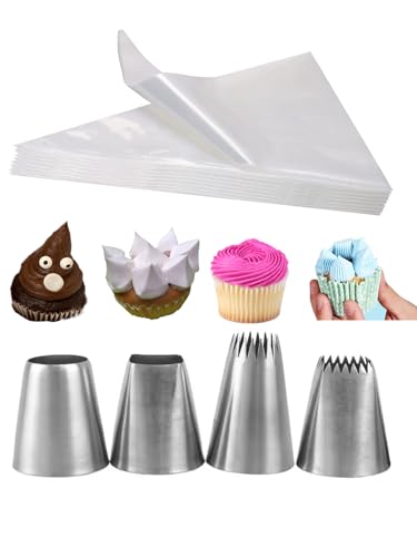 Extra Large Piping Bags and Tips Set, 24 Pcs for Mashed Potatoes & Churros