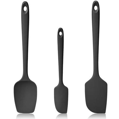 600ºF Heat Resistant Silicone Spatula Spoonula Set of 3, Black - color: (2) Black, size: 3 Spatulas