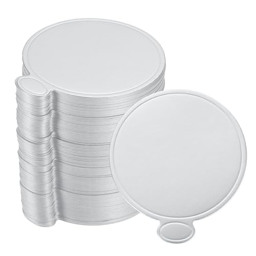 uxcell 200pcs Mini Cake Boards, Mousse Cake Cardboards Round Cake Bases Plates Cupcake Dessert Displays Base Tray for Cupcakes, Cakes, Pastries Base - Grease Proof (Silver Tone) - color: Silver Tone, size: 8 cm/3.1 inch