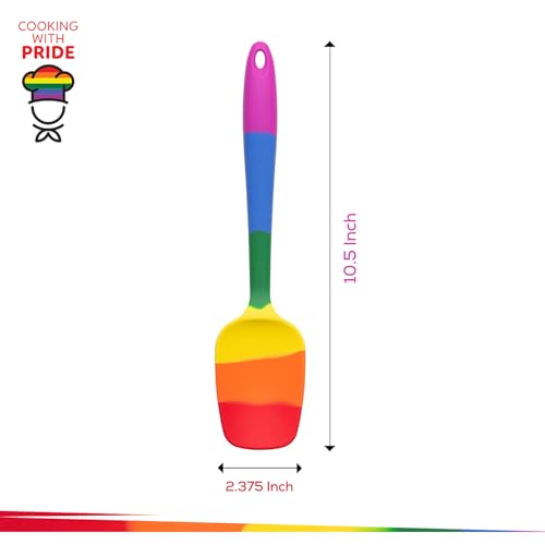 Cooking With Pride Non-Stick Spoon Spatula, Heat-Safe Silicone With Iron Core, 10.5-Inch, Set of 2 - size: Spatula - 10.5-Inch - Set of 2