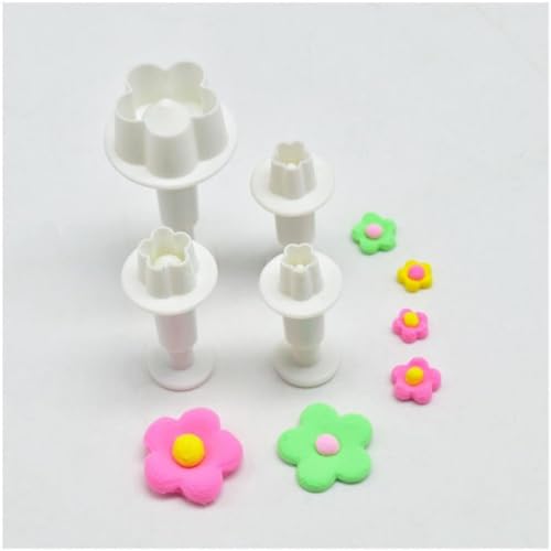 1 Set Fondant Flower Cutter, Flower Plunger Cookie Cutter, Cake Decorating Tools, Dessert And Candy Sculpting Tools, Baking Accessories