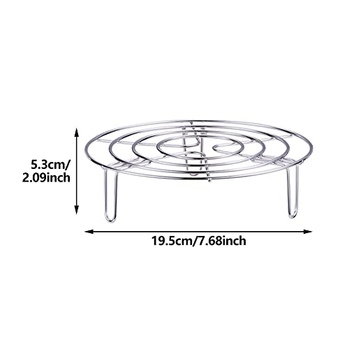 2Pcs Steam Rack, Heavy Duty Steaming Rack Stand, Stainless Steel Round Steamer Cooling Rack Trivet, Pot Steamer Insert Food Stand, Steaming Cookware Accessories(Size:19.5cm/7.68in) - size: 19.5cm/7.68in,2Pcs