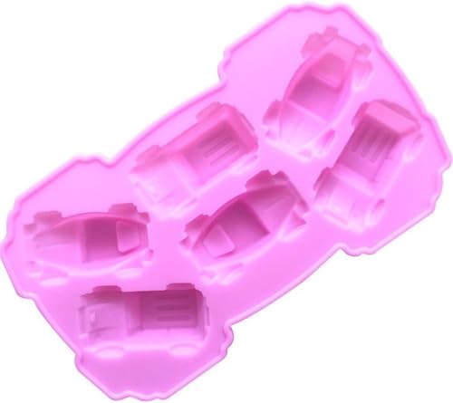 1 PACK 6 Cavities Small Cars Shape Silicone Cake Mold