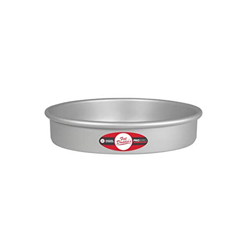 Fat Daddio's Anodized Aluminum Round Cake Pan, 7 x 2 Inch, Silver (Pack of 2) - size: 7 x 2 Inch, Set of 2, style: 2" Depth