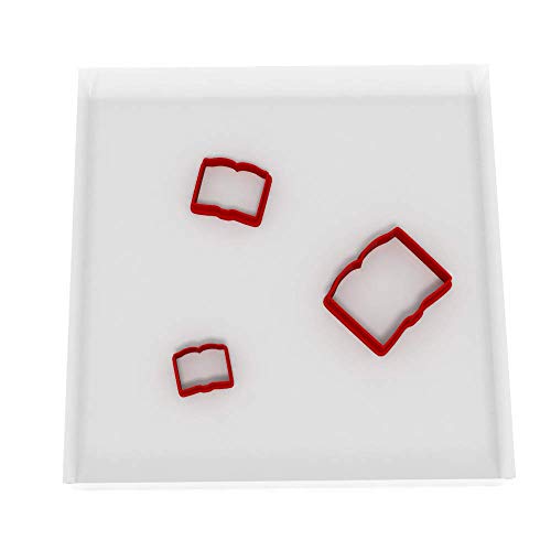 book Set of 3 Mini Plastic Cutter for Fondant, Clay, Crafts, Icing, Baking (1.25", 0.75", 0.5")