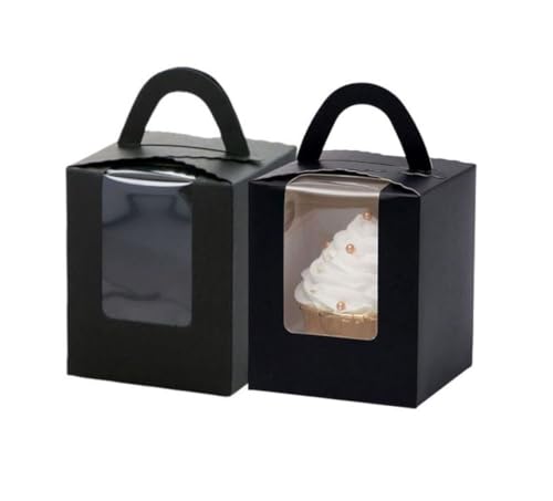 Hewnda 20Pack Single Cupcake Boxes,Portable Individual Cupcake Gift Boxes