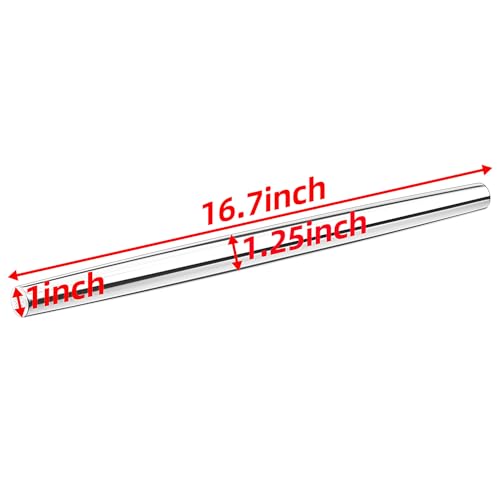 Rolling pin, Smooth Stainless Steel Rolling Pin, Tapered Design Bread Roller Pin，Rolling Pin for Baking Fondant, Pizza, Pie, Pastry, Pasta, Dough, Cookies, 16.7-inch Large Roller Pin