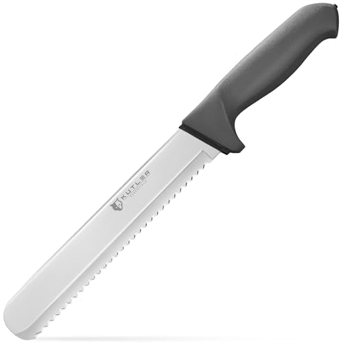 KUTLER Professional 8-Inch Bread Knife and Cake Slicer with Serrated Edge - Ultra-Sharp Stainless Steel Cutlery - size: 8"