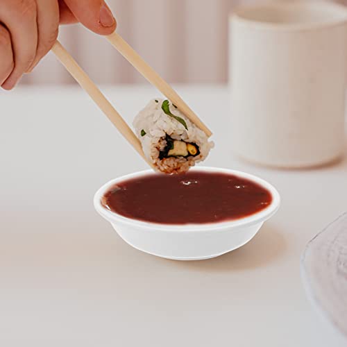 Angoily 20Pcs Unbreakable Dipping Sauce Bowls, White 2 Oz Soy Sauce Dish - color: 20 Pcs