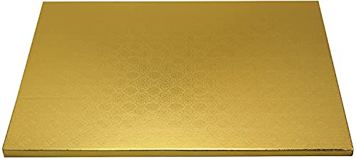 O'Creme Gold Rectangular Cake Drum Board Half Sheet 5-Pack - color: Gold, size: Full