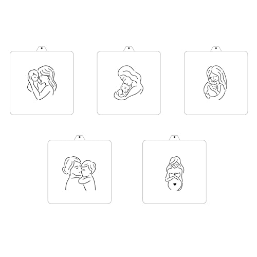 Reusable PYO Cookie Stencil Paint Your Own Custom Design Unique Cookies Stencils Creates Custom Coloring Pages Designs, Perfect for Kids, Parties, and Bakers.Detailed Designs (Mother's Day) - style: Mother's Day