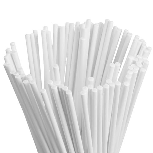 1500 Pcs Lollipop Sticks, 8 Inch White Paper Candy Sticks, Sucker Stick Cake Topper Sticks for Candy Melt, Dessert, Chocolate