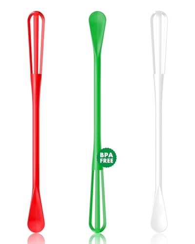 OYV Christmas Colors 2-In-1 Mini Whisk and Spoon, Set of 3, 8.5-Inch - color: Festive Christmas Colors (Red, Green, White)