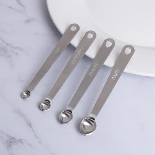 2PCS 1/64tsp(NIP) Tiny Measuring Spoon, Small Stainless Steel Teaspoon - size: 1/64 Tsp | 0.08 mL | 0.08 cc