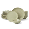 Lenox French Perle Scallop Matcha Stoneware 24-Piece Dinnerware Set for 8 - color: Matcha, style: 24-Piece Dinnerware Set