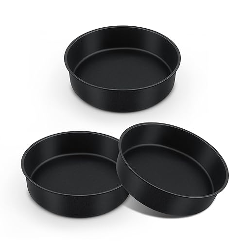 E-far 8 Inch Cake Pan, 3PCS Nonstick Stainless Steel Baking Cake Pans Tins - size: 8 Inches