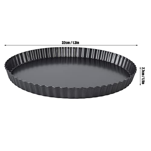 Round Tart Pan, Removable Bottom Non Stick Tart Pan Large Fluted Tart Pans for Baking, Quiche Pan(13-inch)