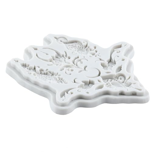 Lingzhi Baroque Fondant Border Molds Curlicues Scroll Lace Fondant Mold - color: Style CC