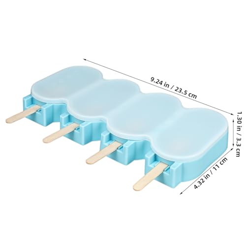 iplusmile -118 Silicone Ice Cream Mold Set with Lid and Stick Blue