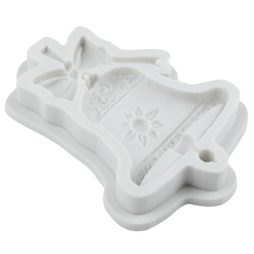 Christmas Bell Silicone Mold 3D Bowknot Bell Fondant Molds - color: Style U