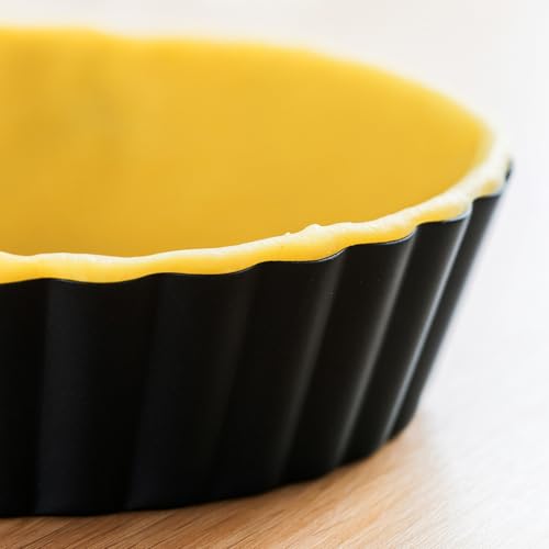 Set of 3 Deep Dish Pie Pan with Removable Bottom - Fluted Carbon Steel Tart Pan for Quiche Lorraine & Pies - Crispy Crust Baking Dish for Home Bakers - 7.87, 9.44 and 11 inches - size: Set 3