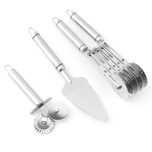 5 Wheel Pastry Cutter, Stainless Steel Dough Divider with Handle