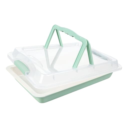 Sheet Cake Pan with Lid, 2" Deep Nonstick Ceramic, Mint Green