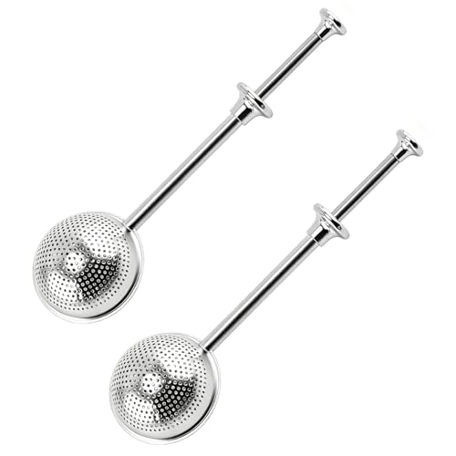 2Pcs Flour Duster Sifter for Baking,304 Stainless Steel Powdered Sugar Shaker Duster with Handle Small Sifter Tool Baking Supplies for Home Bakers Flour Sugar Spices Dusting Wand Kitchen Gadgets