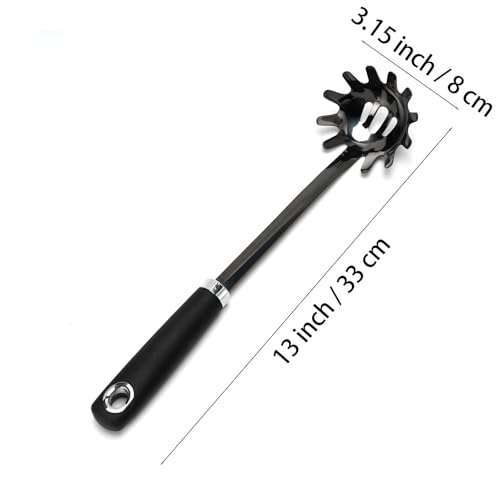 Black Stainless Steel Pasta Spoon, Spaghetti Server, Pasta Fork - color: Z-Black Spaghetti