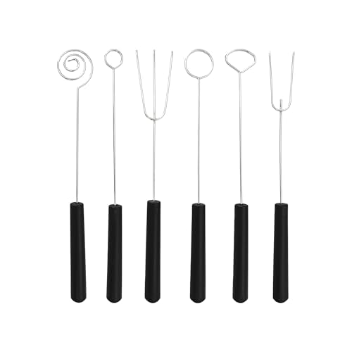 6PCS Chocolate Dipping Tools Set, 304 Stainless Steel Candy Dipping Forks & Spoons Kit for Handmade Chocolates, Truffles, Pralines - Complete Baking Decoration Supplies - size: 6-piece