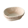 10 x 6 x 3.2 Inch Oval Rattan Bread Proofing Basket with Liner Sourdough Bread Proof Bowl Wicker Sourdough Bread Baking Making Basket Banneton Sour Dough Proofing Basket for Professional Home