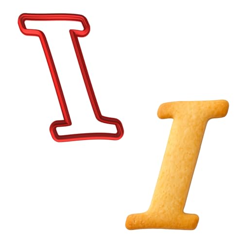 Mighty Gadget Fancy Cursive Letter A to Z Cookie Cutter - 4" Tall Alphabet Baking Mold (Random Color) (I) - color: I