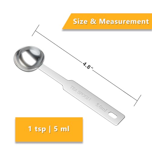 2PCS 1tsp(5ml) Stainless Steel Measuring Spoon - size: 1tsp