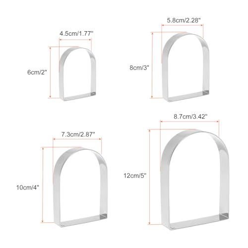 HARFINGTON Arched Cookie Cutter Set Stainless Steel Geometric Biscuit - style: Arched